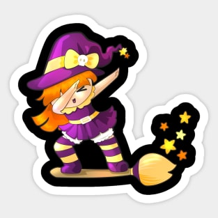 Dabbing Kawaii Witch Sticker